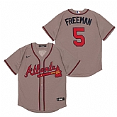 Braves 5 Freddie Freeman Gray 2020 Nike Cool Base Jersey,baseball caps,new era cap wholesale,wholesale hats